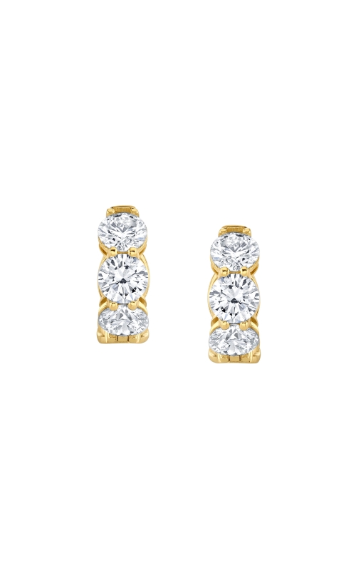 18K Yellow Gold Large Round Brilliant Huggie Earrings