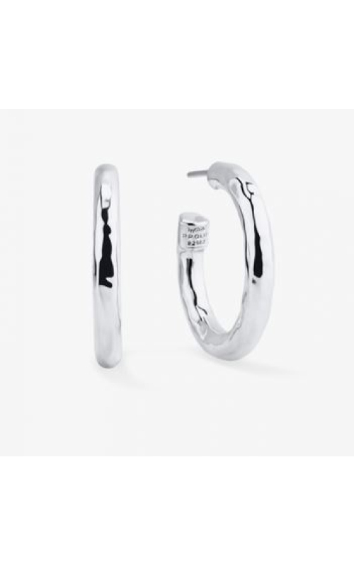 Small Hammered Hoop Earrings in Sterling Silver