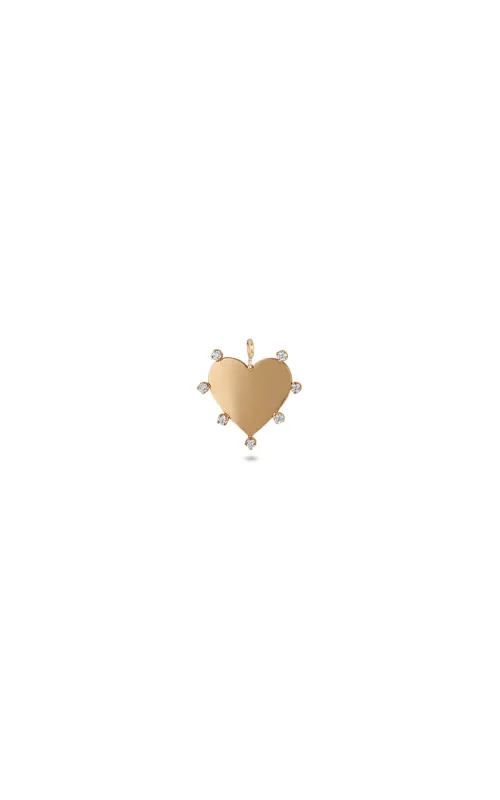 14K Yellow Gold Round Diamond Heart Enhancer