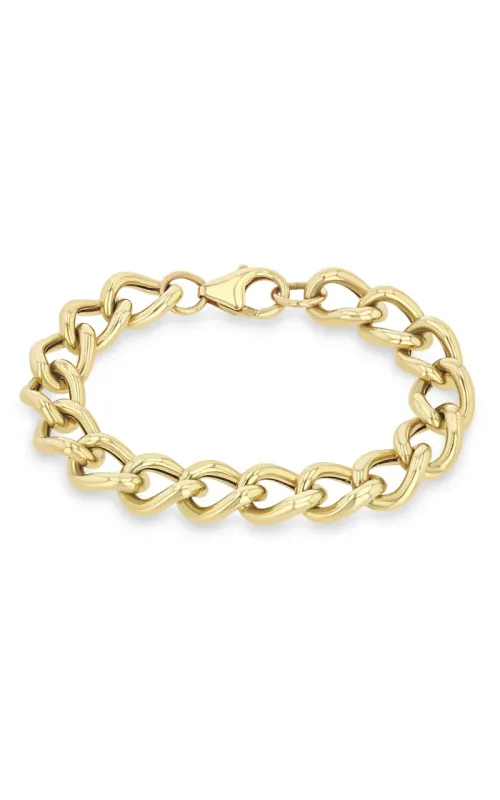 14K Yellow Gold Curb Link Chain Bracelet